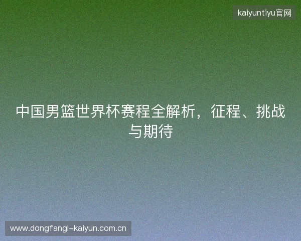 中国男篮世界杯赛程全解析，征程、挑战与期待